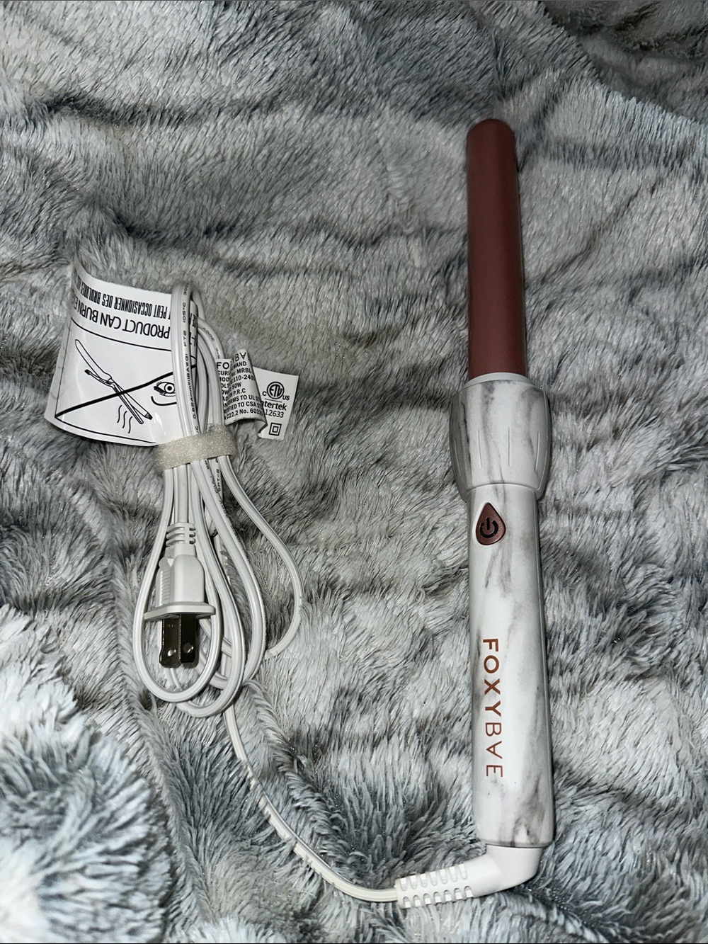 FoxyBae 25 MM Rose Gold and White Marble Hair Curl Iron Wand
